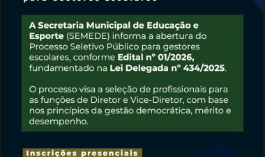 PROCESSO SELETIVO PARA GESTORES ESCOLARES