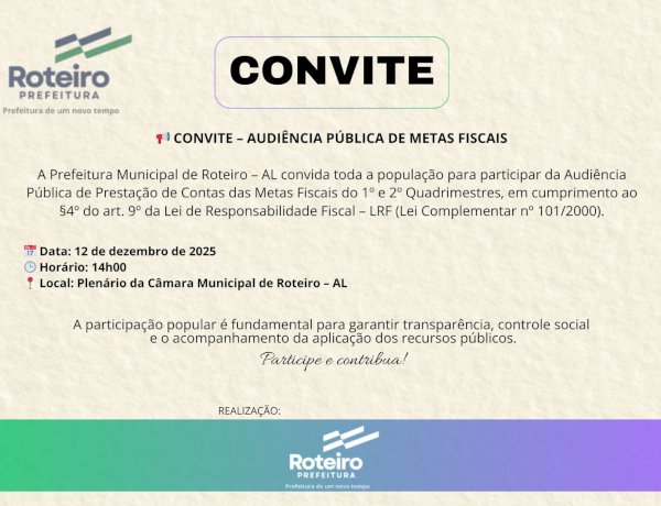 CONVITE- AUDIÊNCIA DE METAS FISCAIS